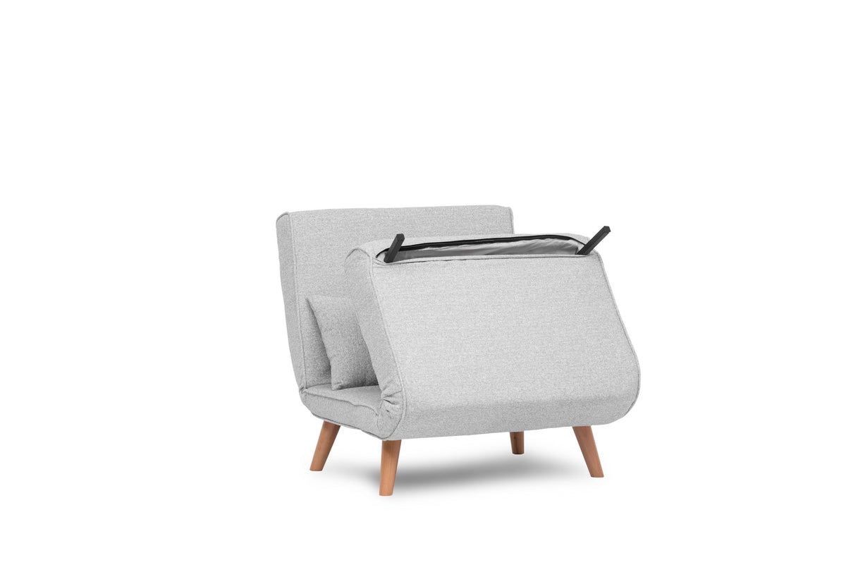Folde Single Bettsofa - Grau in Grau präsentiert im Onlineshop von KAQTU Design AG. Bettsessel ist von Atelier Del Sofa