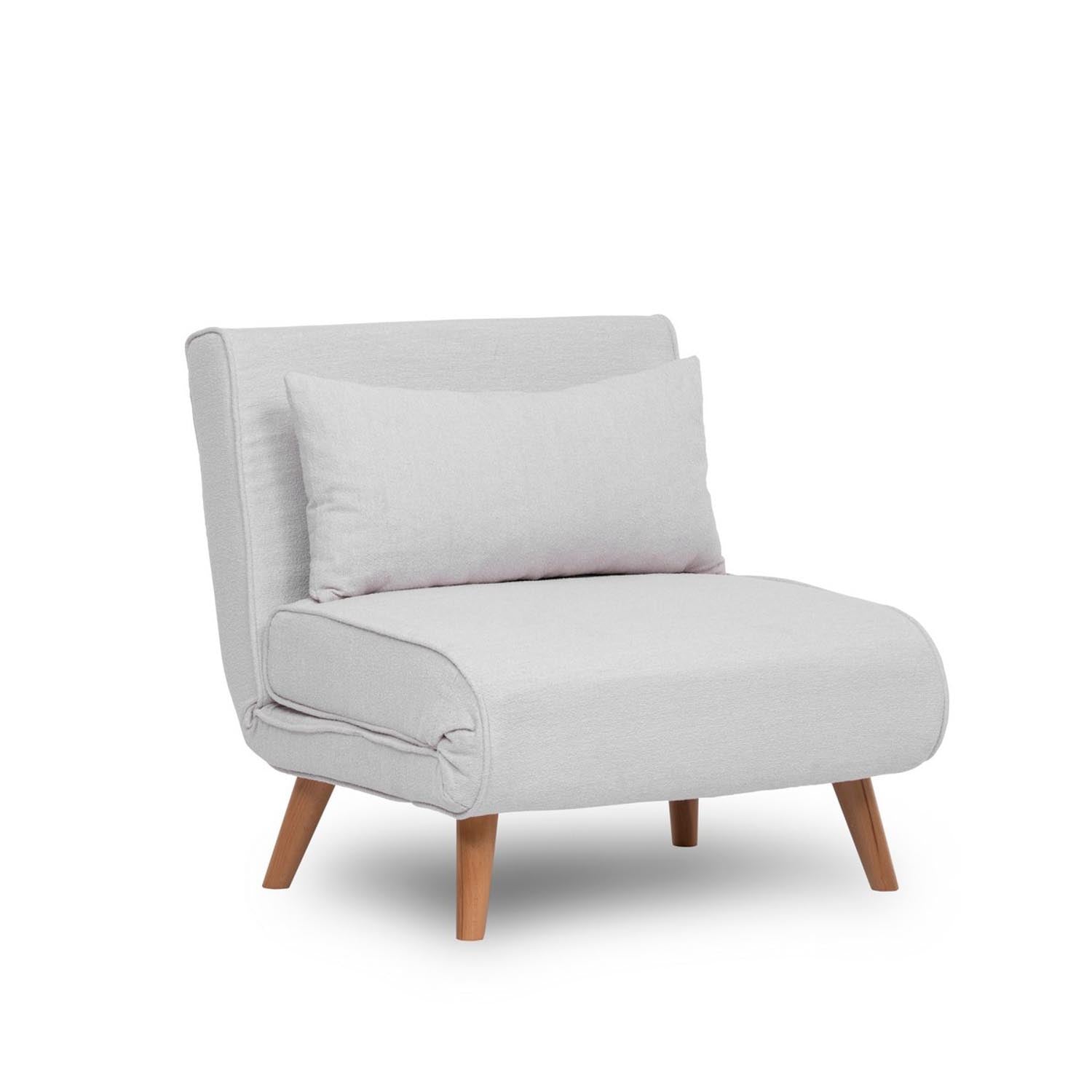 Folde Single - Teddy Fabric - White in Weiss präsentiert im Onlineshop von KAQTU Design AG. Bettsofa ist von Atelier Del Sofa