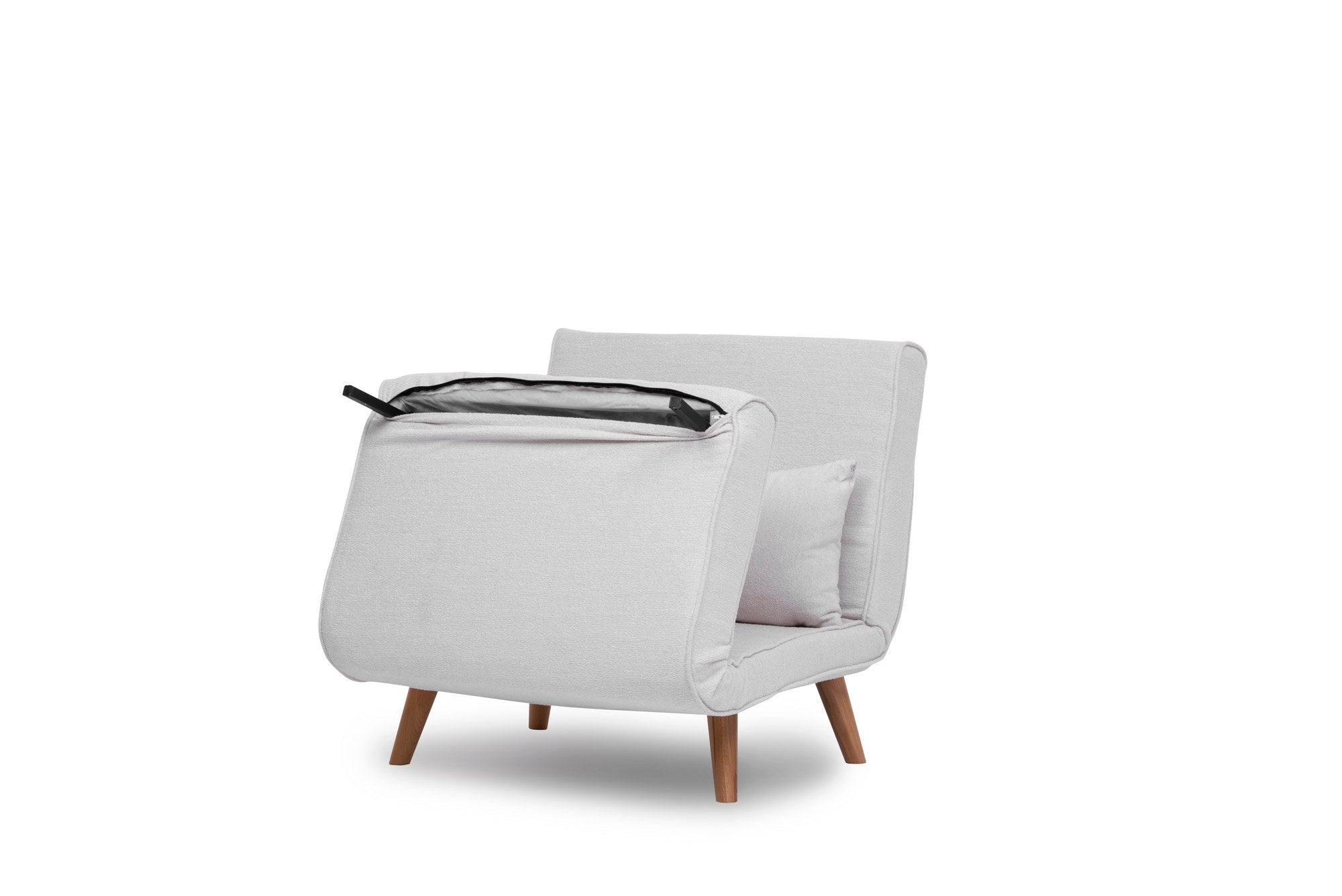 Folde Single - Teddy Fabric - White in Weiss präsentiert im Onlineshop von KAQTU Design AG. Bettsofa ist von Atelier Del Sofa