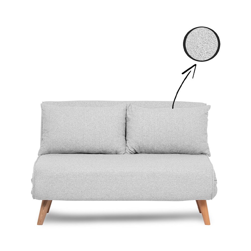 Folde 2-Seater - Teddy Fabric - Grey in Grau präsentiert im Onlineshop von KAQTU Design AG. Bettsofa ist von Atelier Del Sofa