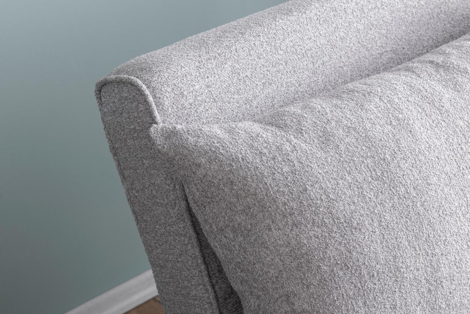Folde 2-Seater - Teddy Fabric - Grey in Grau präsentiert im Onlineshop von KAQTU Design AG. Bettsofa ist von Atelier Del Sofa