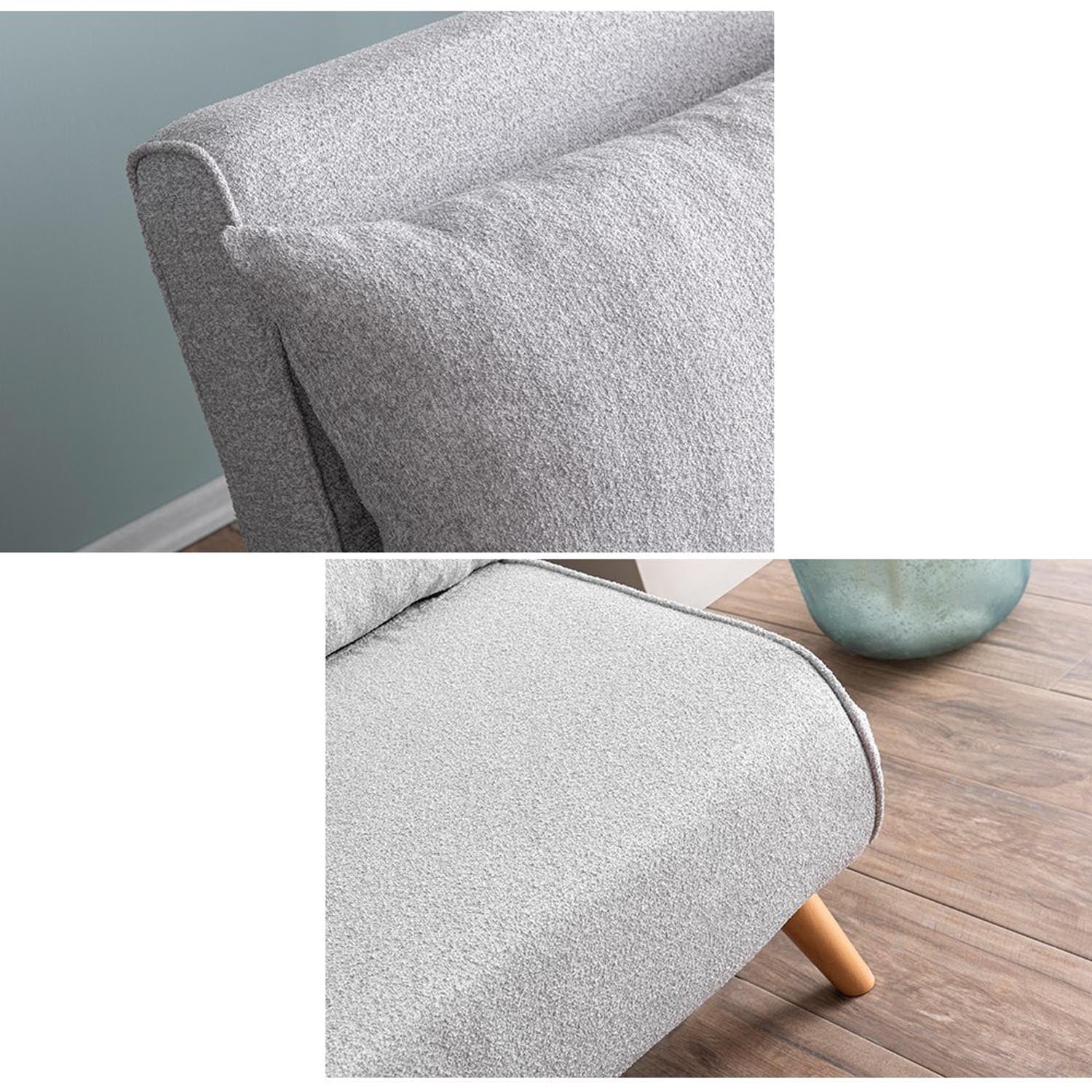 Folde 2-Seater - Teddy Fabric - Grey in Grau präsentiert im Onlineshop von KAQTU Design AG. Bettsofa ist von Atelier Del Sofa
