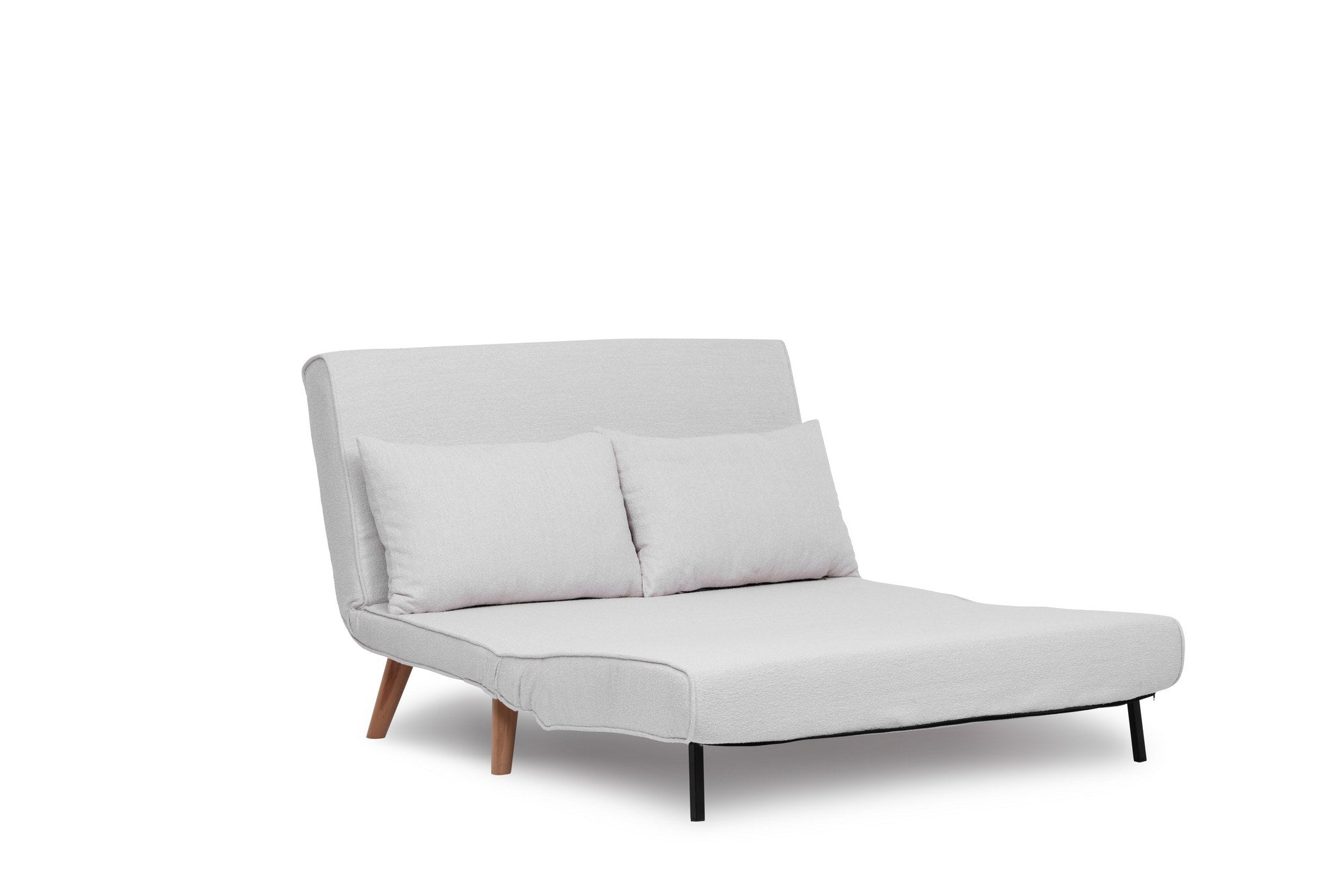 Folde 2-Seater - Teddy Fabric - White in Weiss präsentiert im Onlineshop von KAQTU Design AG. Bettsofa ist von Atelier Del Sofa