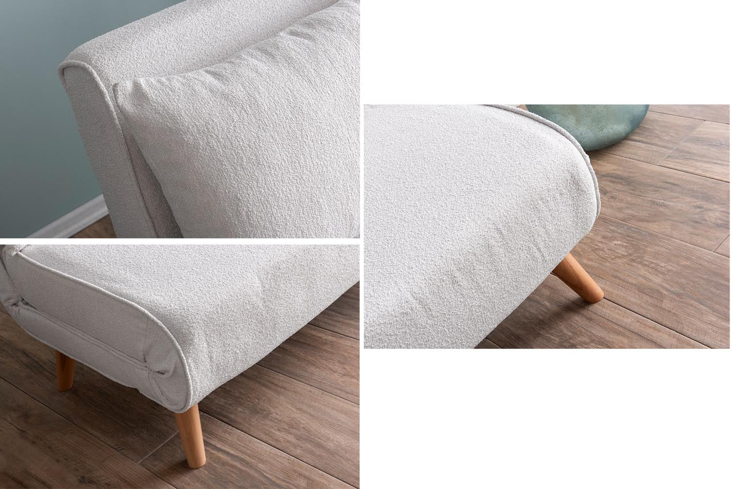 Folde 2-Seater - Teddy Fabric - White in Weiss präsentiert im Onlineshop von KAQTU Design AG. Bettsofa ist von Atelier Del Sofa