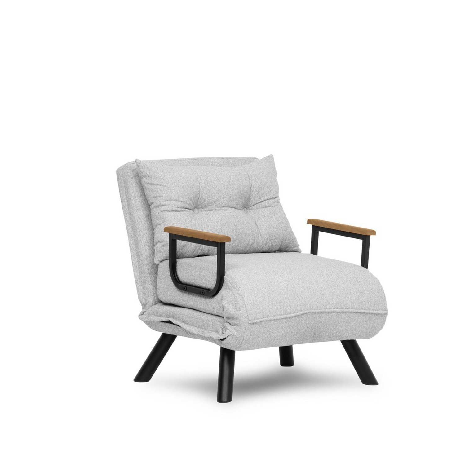 Sando Single - Teddy Fabric - Grey in Grau präsentiert im Onlineshop von KAQTU Design AG. Bettsofa ist von Atelier Del Sofa