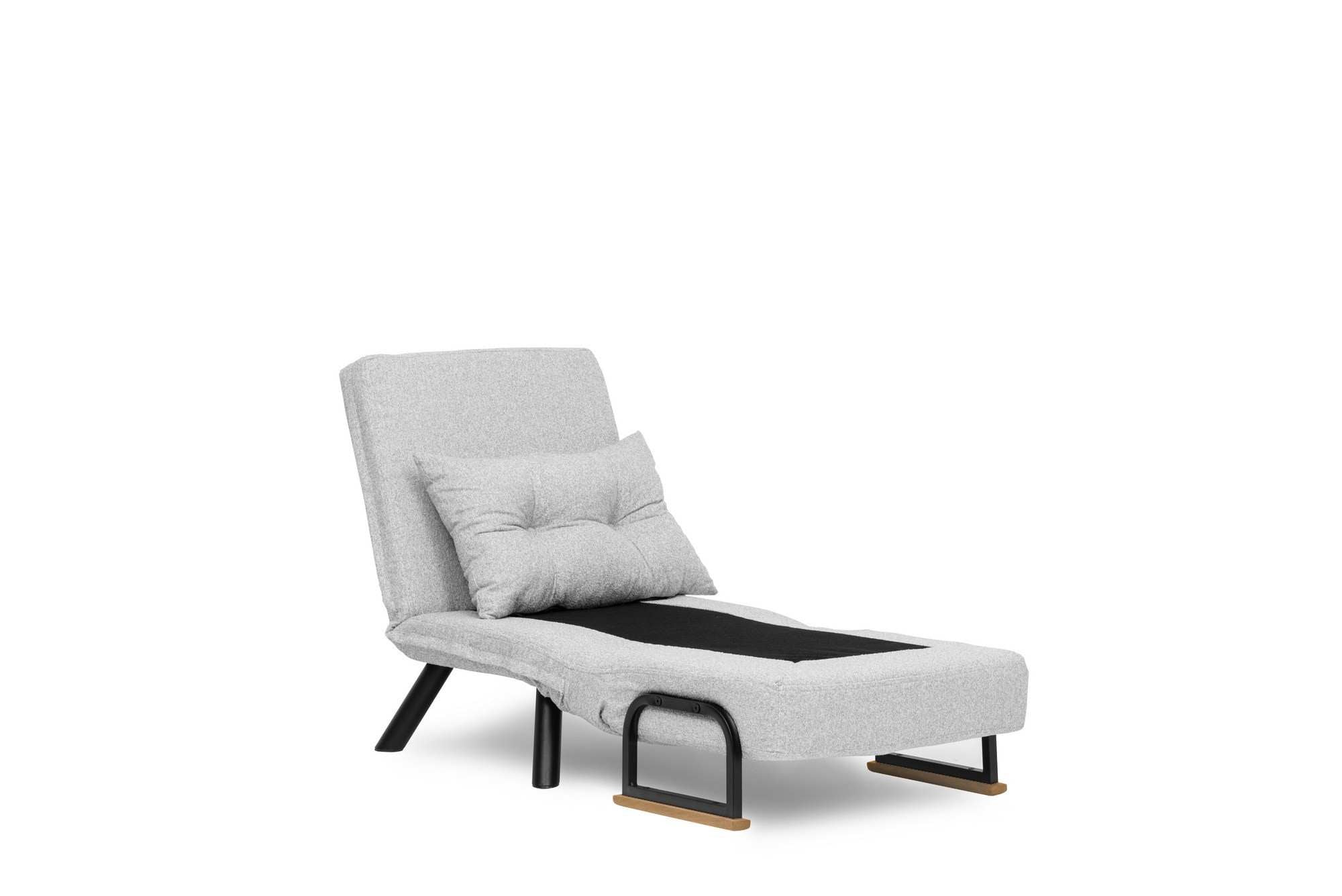 Sando Single - Teddy Fabric - Grey in Grau präsentiert im Onlineshop von KAQTU Design AG. Bettsofa ist von Atelier Del Sofa