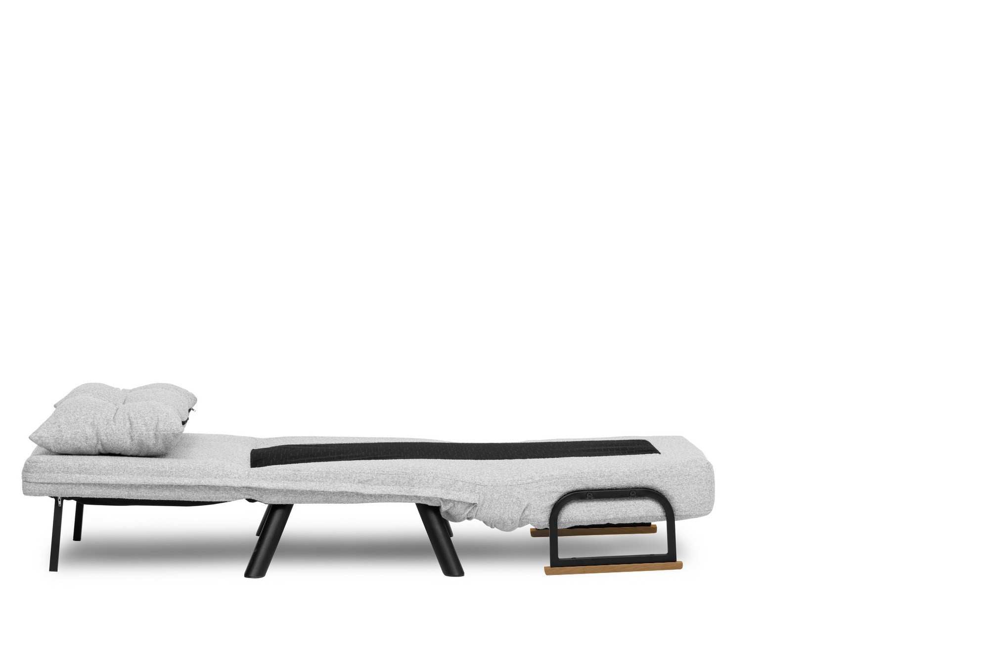 Sando Single - Teddy Fabric - Grey in Grau präsentiert im Onlineshop von KAQTU Design AG. Bettsofa ist von Atelier Del Sofa