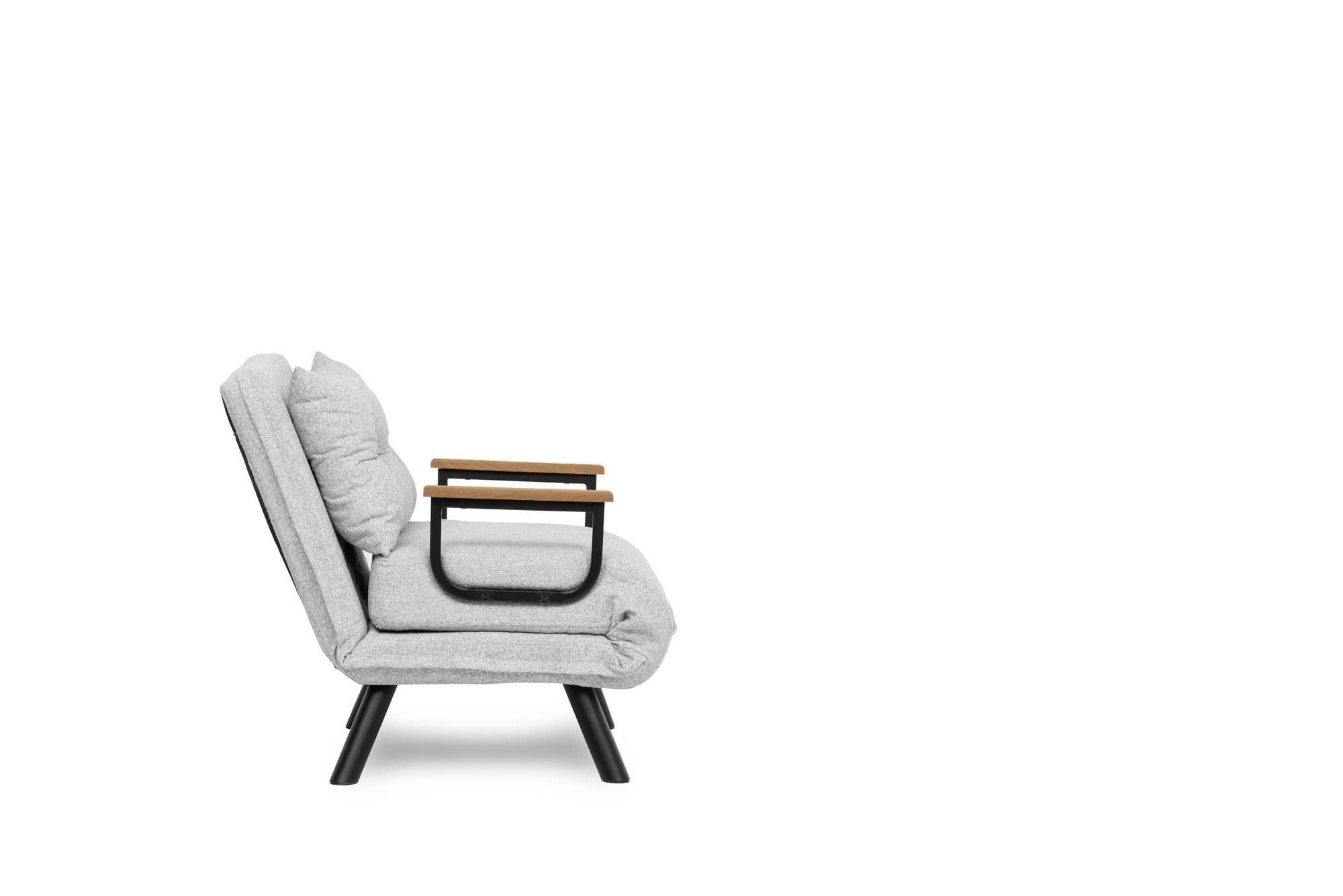 Sando Single - Teddy Fabric - Grey in Grau präsentiert im Onlineshop von KAQTU Design AG. Bettsofa ist von Atelier Del Sofa
