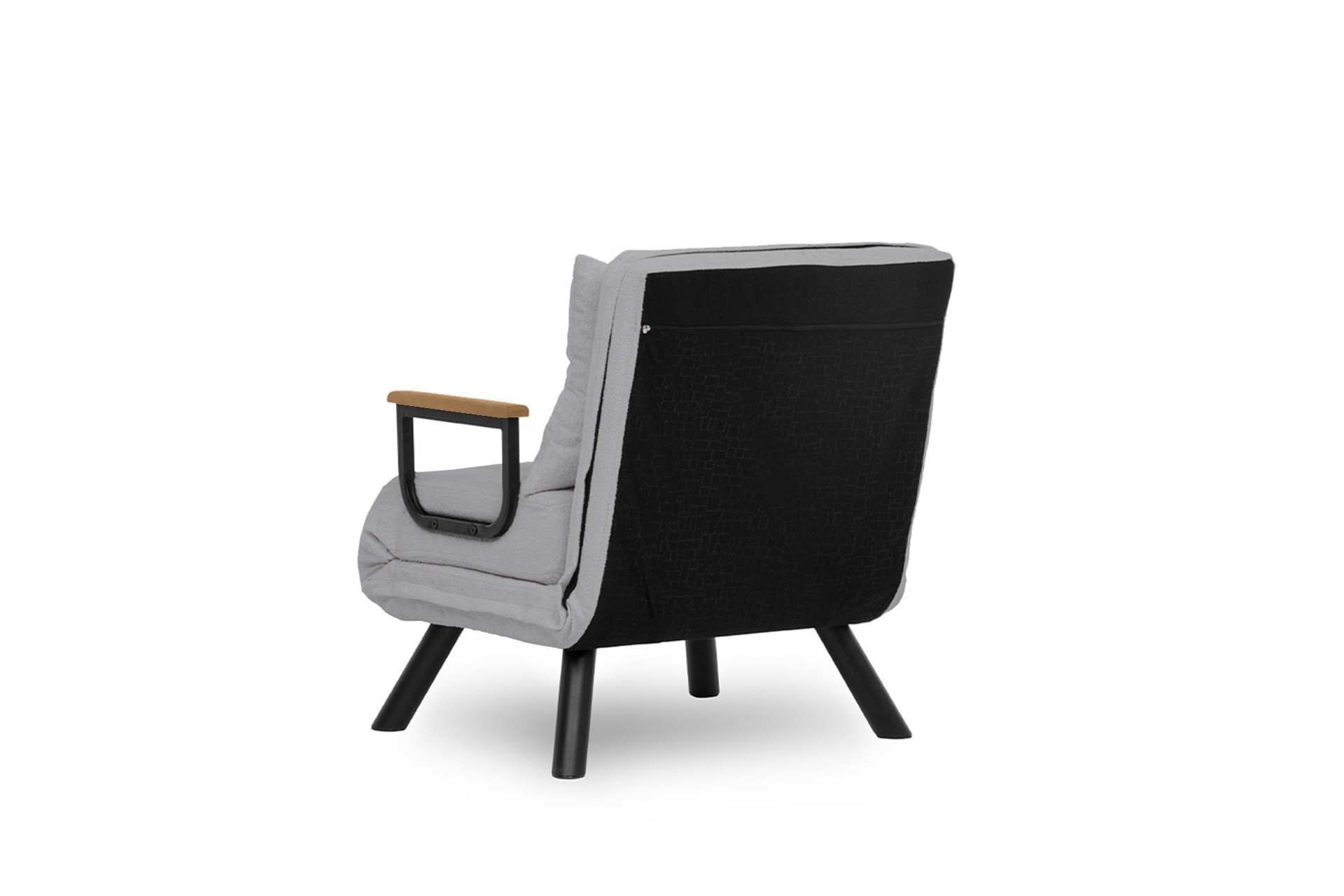 Sando Single - Teddy Fabric - Grey in Grau präsentiert im Onlineshop von KAQTU Design AG. Bettsofa ist von Atelier Del Sofa