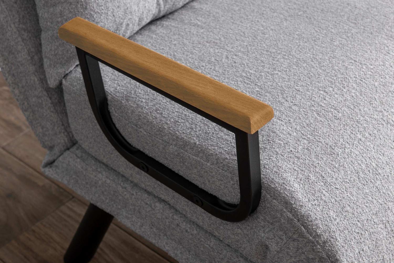 Sando Single - Teddy Fabric - Grey in Grau präsentiert im Onlineshop von KAQTU Design AG. Bettsofa ist von Atelier Del Sofa