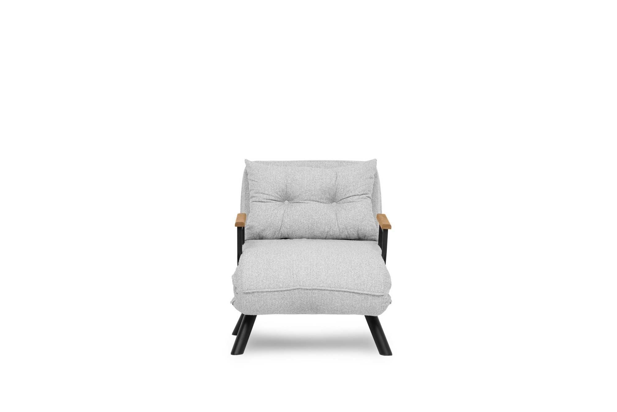 Sando Single - Teddy Fabric - Grey in Grau präsentiert im Onlineshop von KAQTU Design AG. Bettsofa ist von Atelier Del Sofa