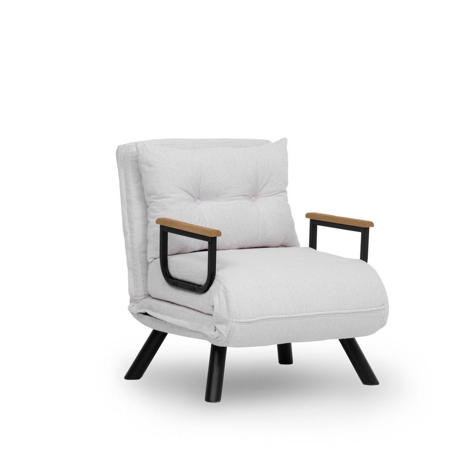 Sando Single - Teddy Fabric - White in Weiss präsentiert im Onlineshop von KAQTU Design AG. Bettsofa ist von Atelier Del Sofa