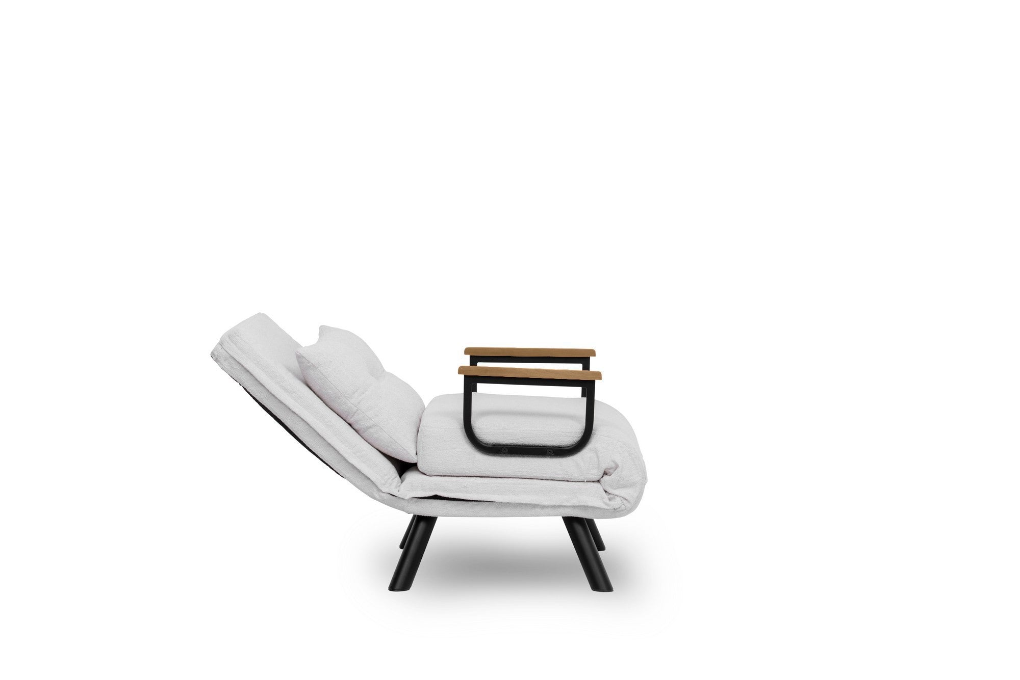 Sando Single - Teddy Fabric - White in Weiss präsentiert im Onlineshop von KAQTU Design AG. Bettsofa ist von Atelier Del Sofa