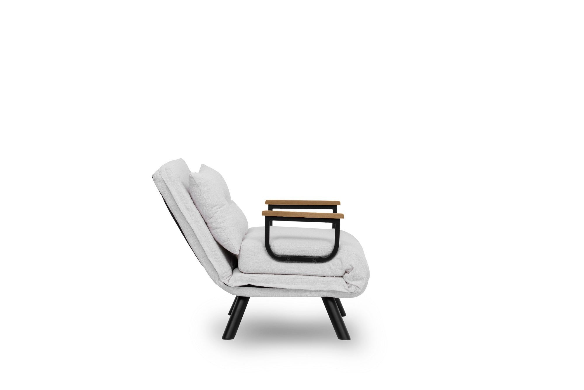 Sando Single - Teddy Fabric - White in Weiss präsentiert im Onlineshop von KAQTU Design AG. Bettsofa ist von Atelier Del Sofa