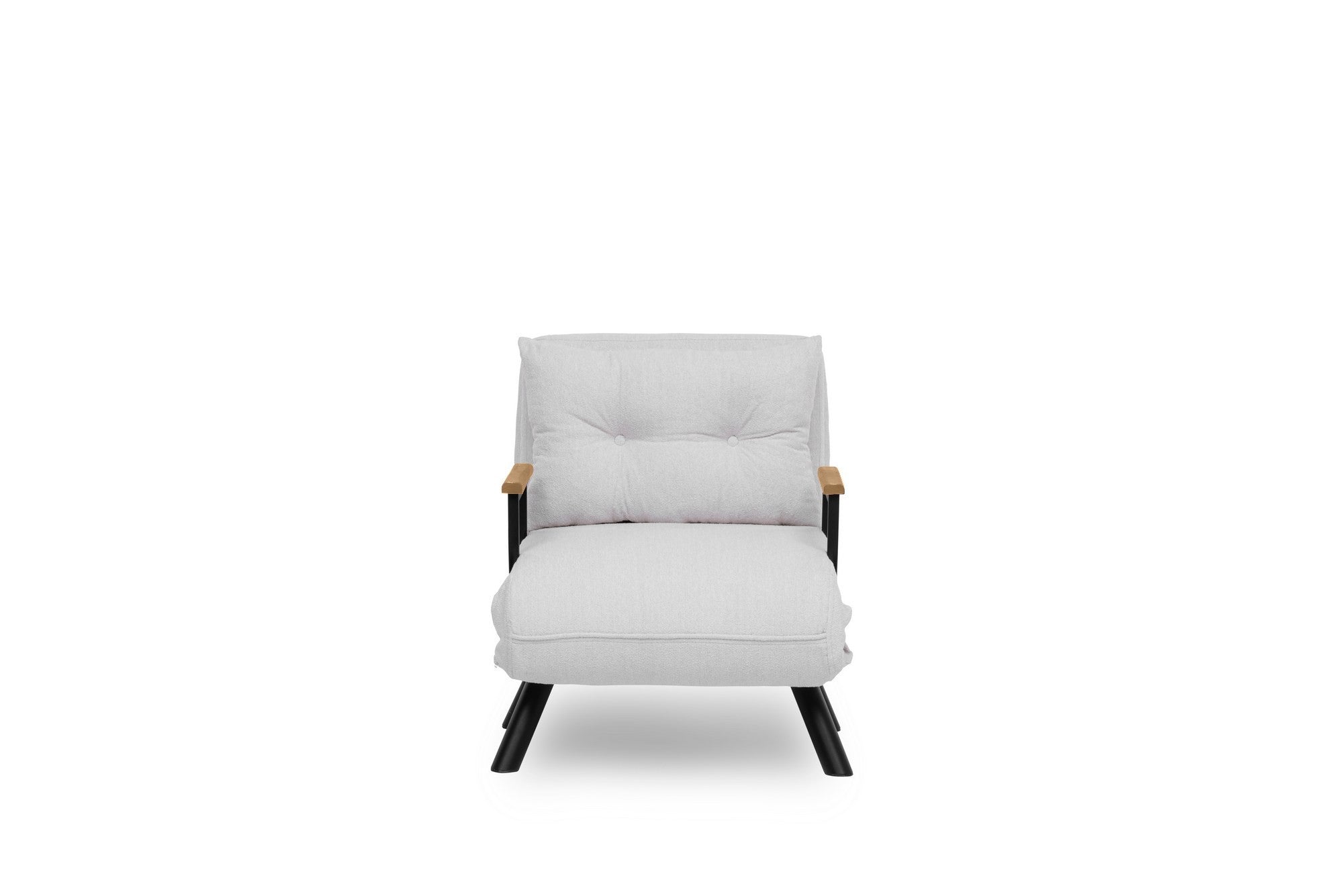 Sando Single - Teddy Fabric - White in Weiss präsentiert im Onlineshop von KAQTU Design AG. Bettsofa ist von Atelier Del Sofa