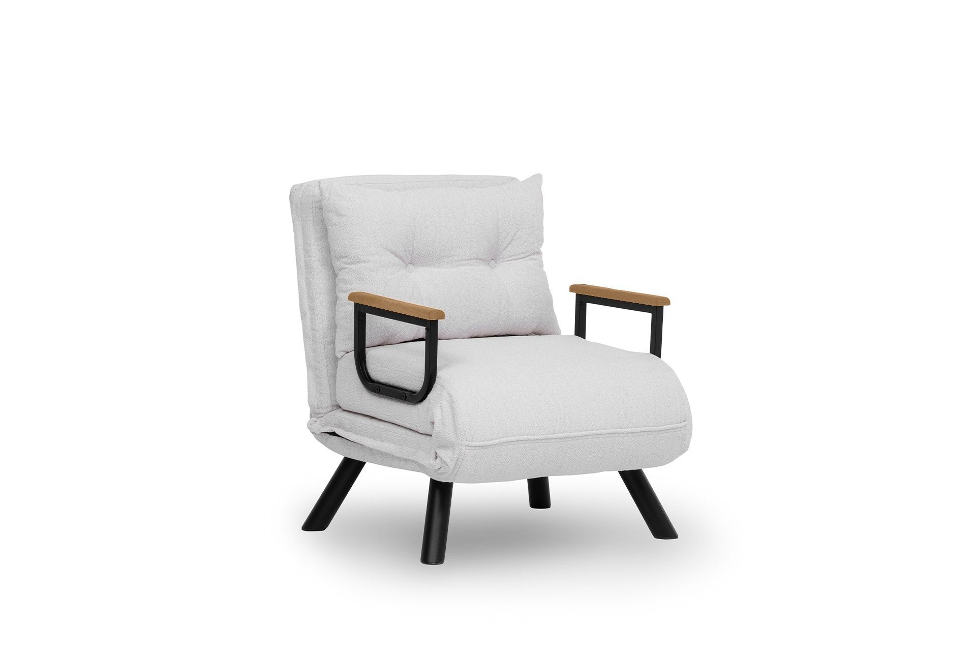 Sando Single - Teddy Fabric - White in Weiss präsentiert im Onlineshop von KAQTU Design AG. Bettsofa ist von Atelier Del Sofa