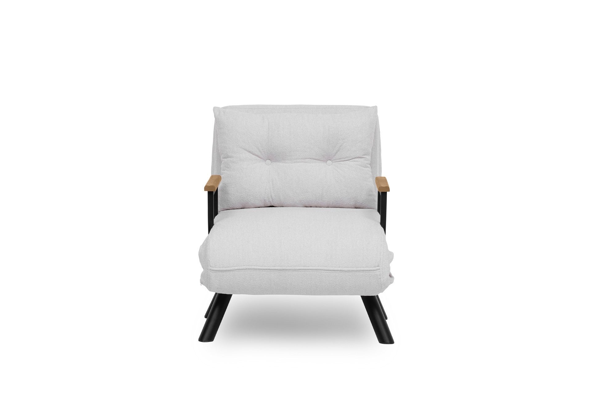 Sando Single - Teddy Fabric - White in Weiss präsentiert im Onlineshop von KAQTU Design AG. Bettsofa ist von Atelier Del Sofa