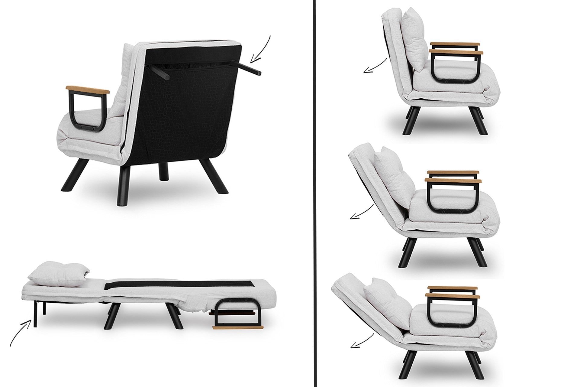 Sando Single - Teddy Fabric - White in Weiss präsentiert im Onlineshop von KAQTU Design AG. Bettsofa ist von Atelier Del Sofa