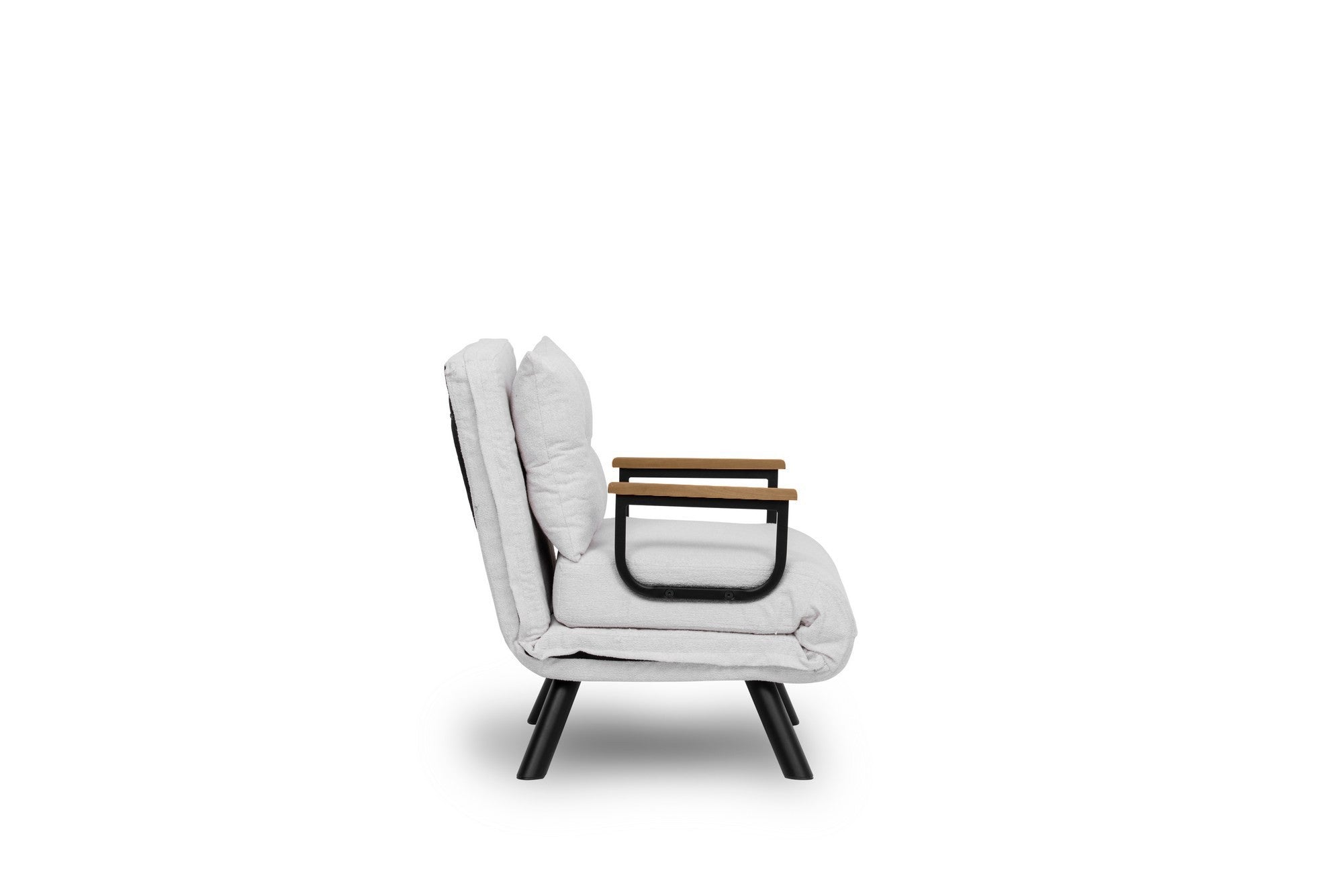 Sando Single - Teddy Fabric - White in Weiss präsentiert im Onlineshop von KAQTU Design AG. Bettsofa ist von Atelier Del Sofa