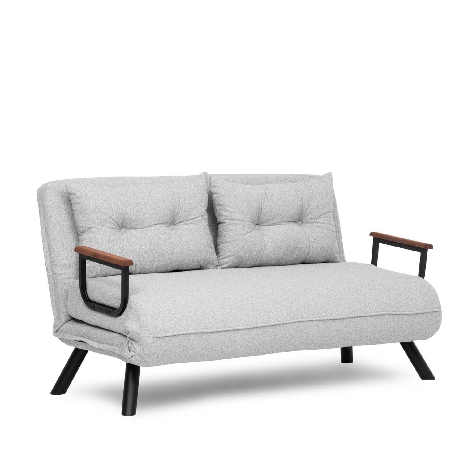 Sando 2-Seater - Teddy Fabric - Grey in Grau präsentiert im Onlineshop von KAQTU Design AG. Bettsofa ist von Atelier Del Sofa