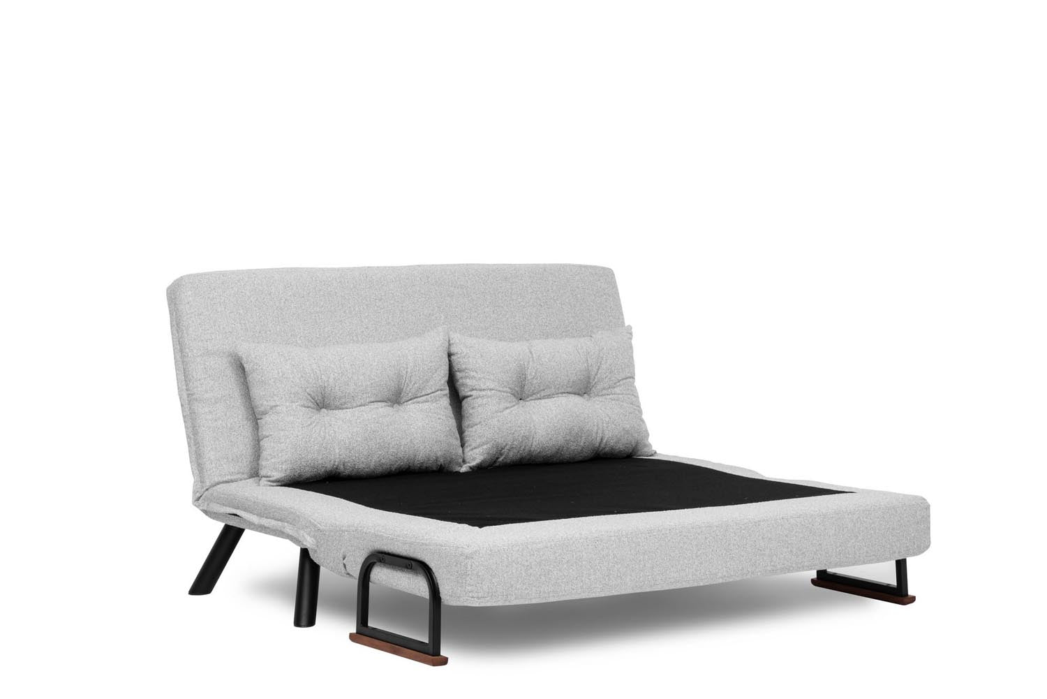 Sando 2-Seater - Teddy Fabric - Grey in Grau präsentiert im Onlineshop von KAQTU Design AG. Bettsofa ist von Atelier Del Sofa
