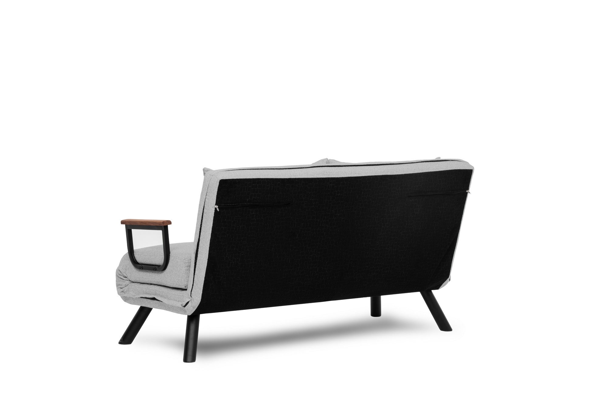 Sando 2-Seater - Teddy Fabric - Grey in Grau präsentiert im Onlineshop von KAQTU Design AG. Bettsofa ist von Atelier Del Sofa