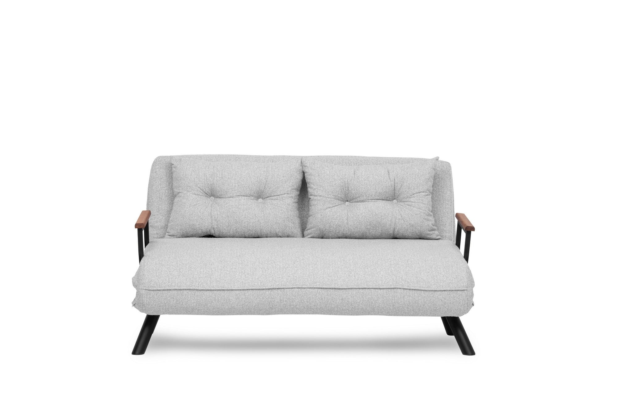 Sando 2-Seater - Teddy Fabric - Grey in Grau präsentiert im Onlineshop von KAQTU Design AG. Bettsofa ist von Atelier Del Sofa