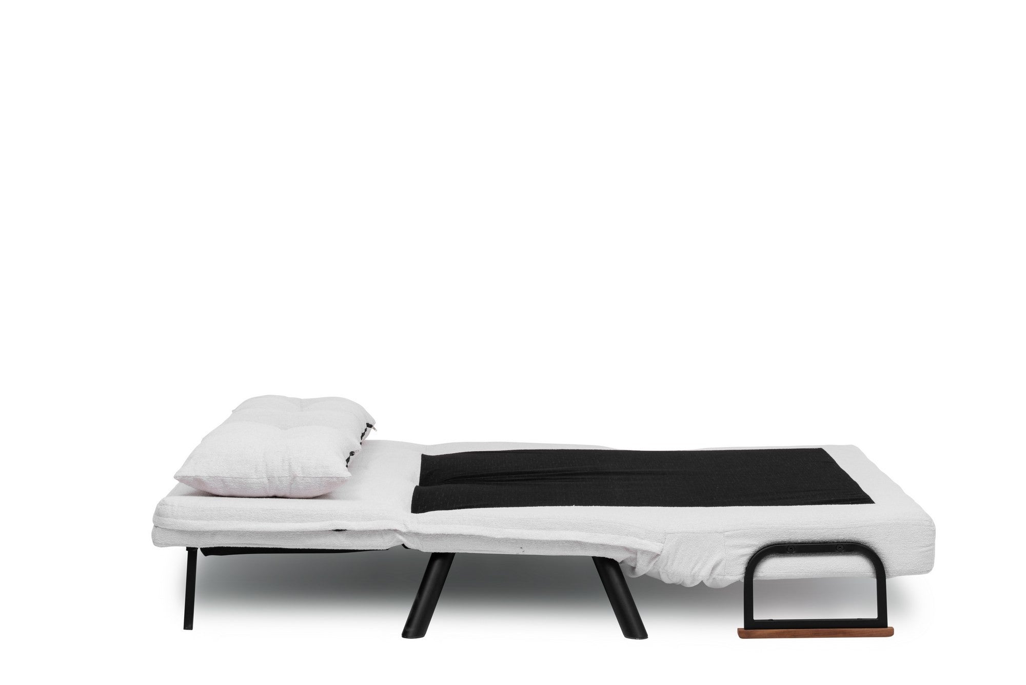 Sando 2-Seater - Teddy Fabric - White in Weiss präsentiert im Onlineshop von KAQTU Design AG. Bettsofa ist von Atelier Del Sofa