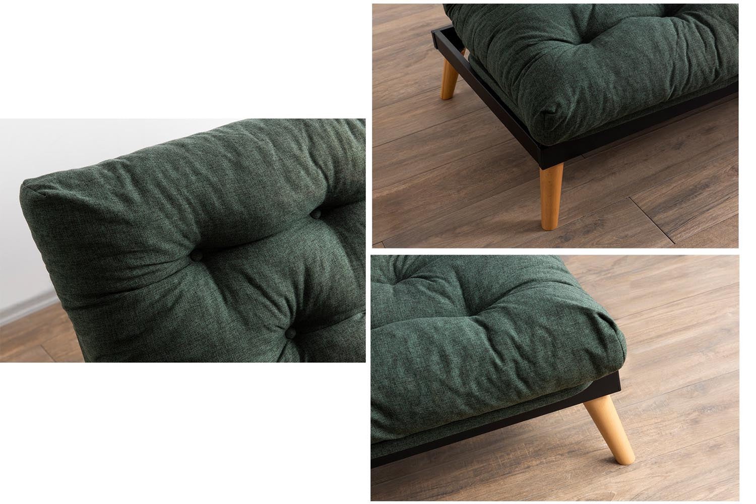 Saki - Green in Grün präsentiert im Onlineshop von KAQTU Design AG. Bettsofa ist von Atelier Del Sofa