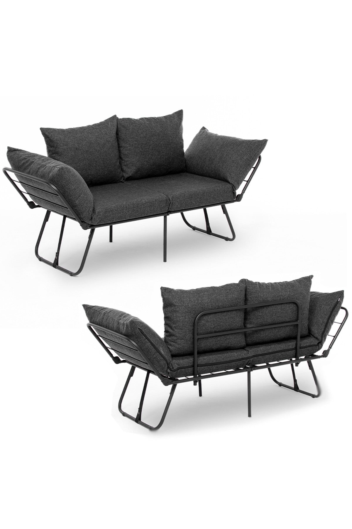 Viper 2-Seater - Dark Grey in Dunkelgrau präsentiert im Onlineshop von KAQTU Design AG. Bettsofa ist von Atelier Del Sofa