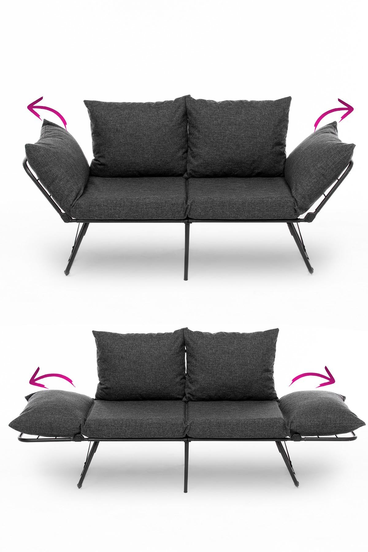 Viper 2-Seater - Dark Grey in Dunkelgrau präsentiert im Onlineshop von KAQTU Design AG. Bettsofa ist von Atelier Del Sofa