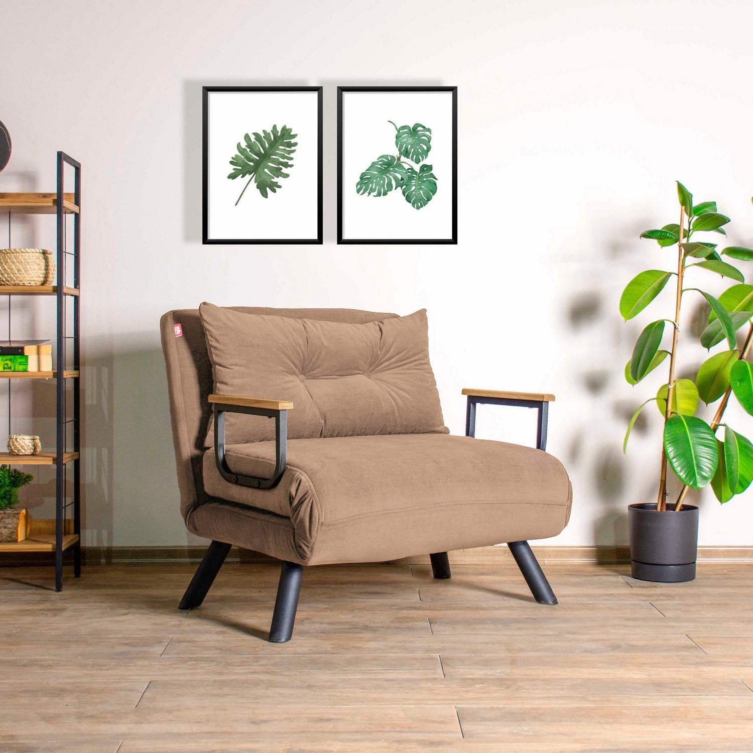 Sando Single - Light Brown v2 in Hellbraun präsentiert im Onlineshop von KAQTU Design AG. Bettsofa ist von Atelier Del Sofa