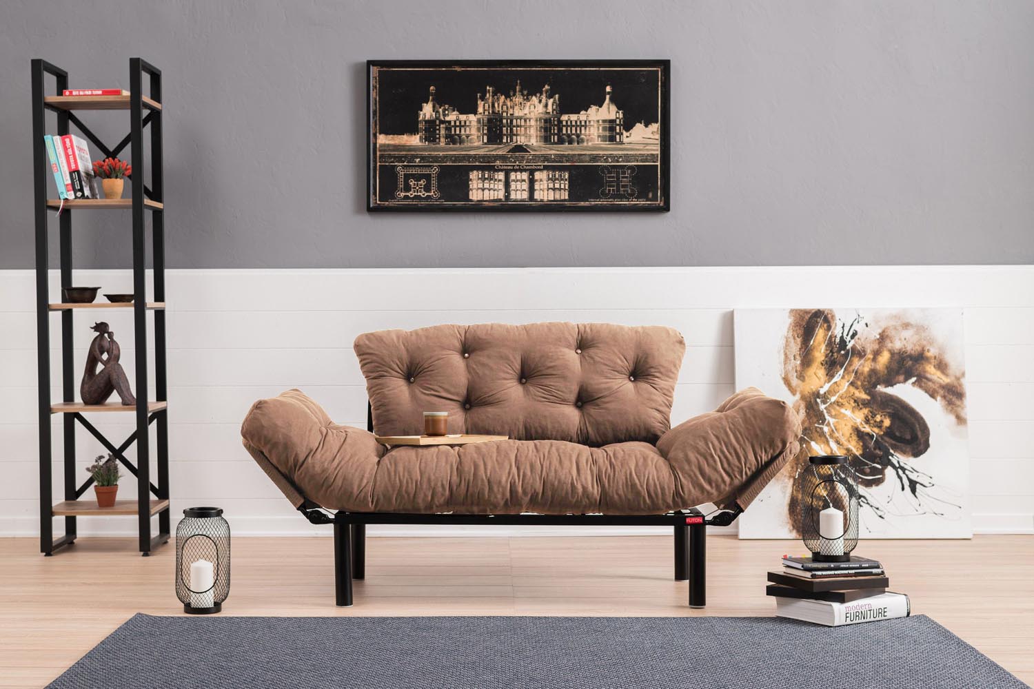 Nitta - Light Brown in Hellbraun präsentiert im Onlineshop von KAQTU Design AG. Bettsofa ist von Atelier Del Sofa