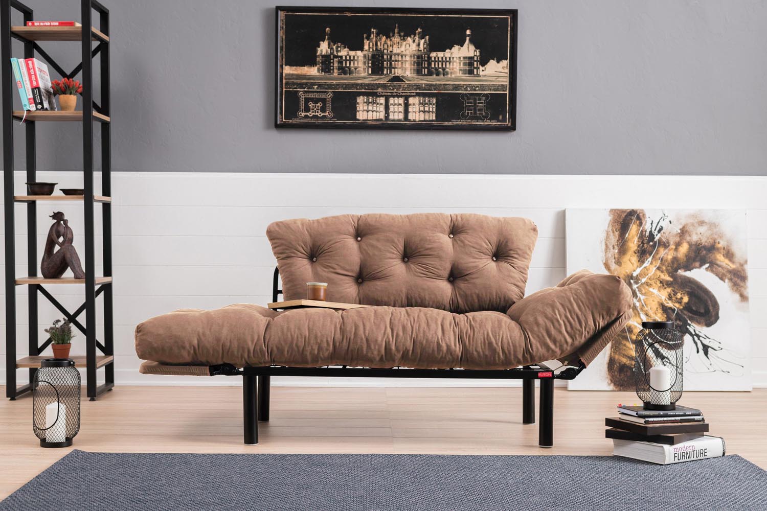 Nitta - Light Brown in Hellbraun präsentiert im Onlineshop von KAQTU Design AG. Bettsofa ist von Atelier Del Sofa