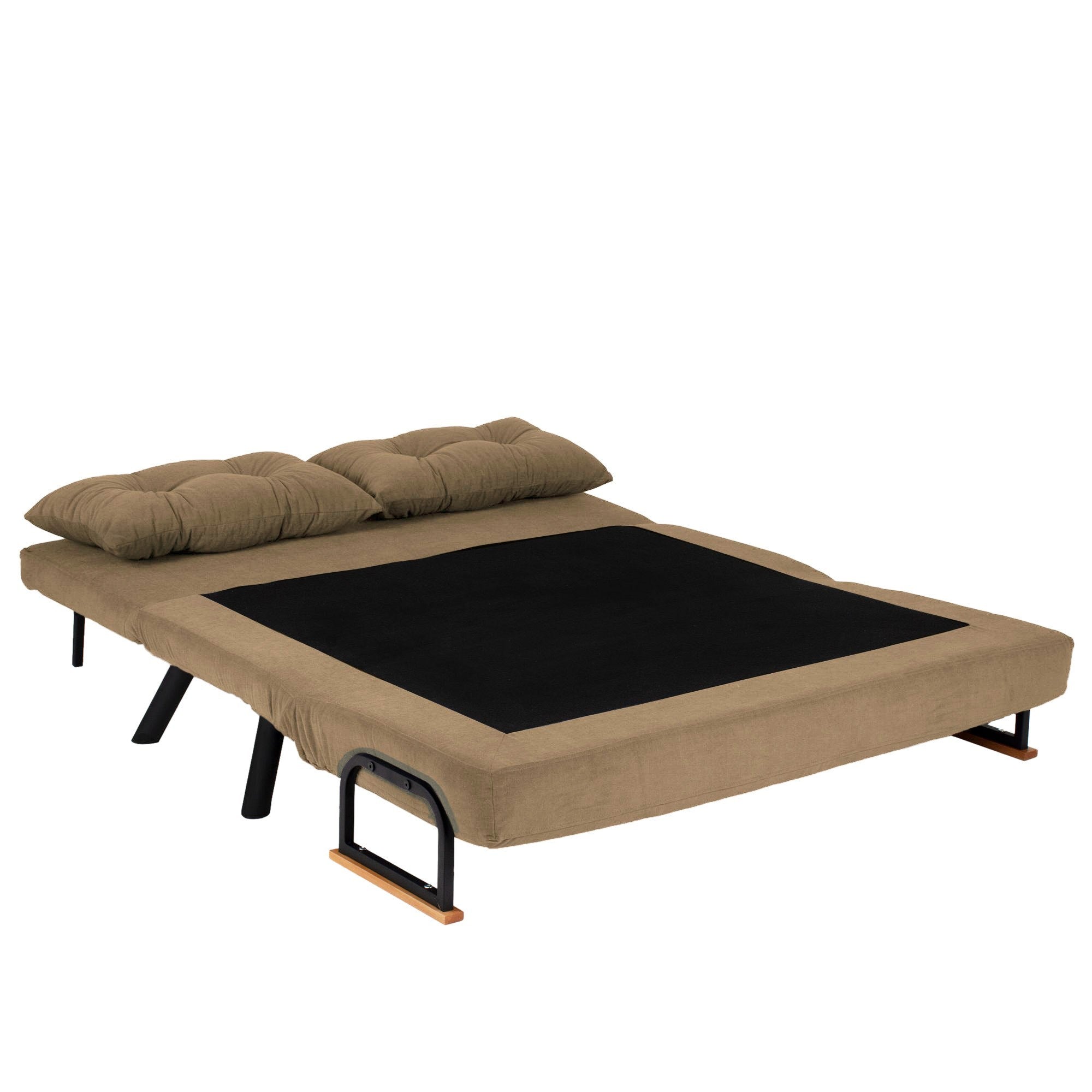 Sando 2-Seater - Light Brown v2 in Hellbraun präsentiert im Onlineshop von KAQTU Design AG. Bettsofa ist von Atelier Del Sofa