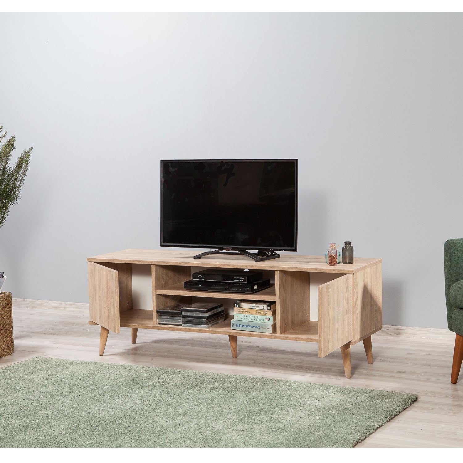 Entdecken Sie das Truva Sideboard von Hanah Home in Sonoma Eiche – stilvoll, funktional und ideal für Ihre Wohnraumgestaltung!