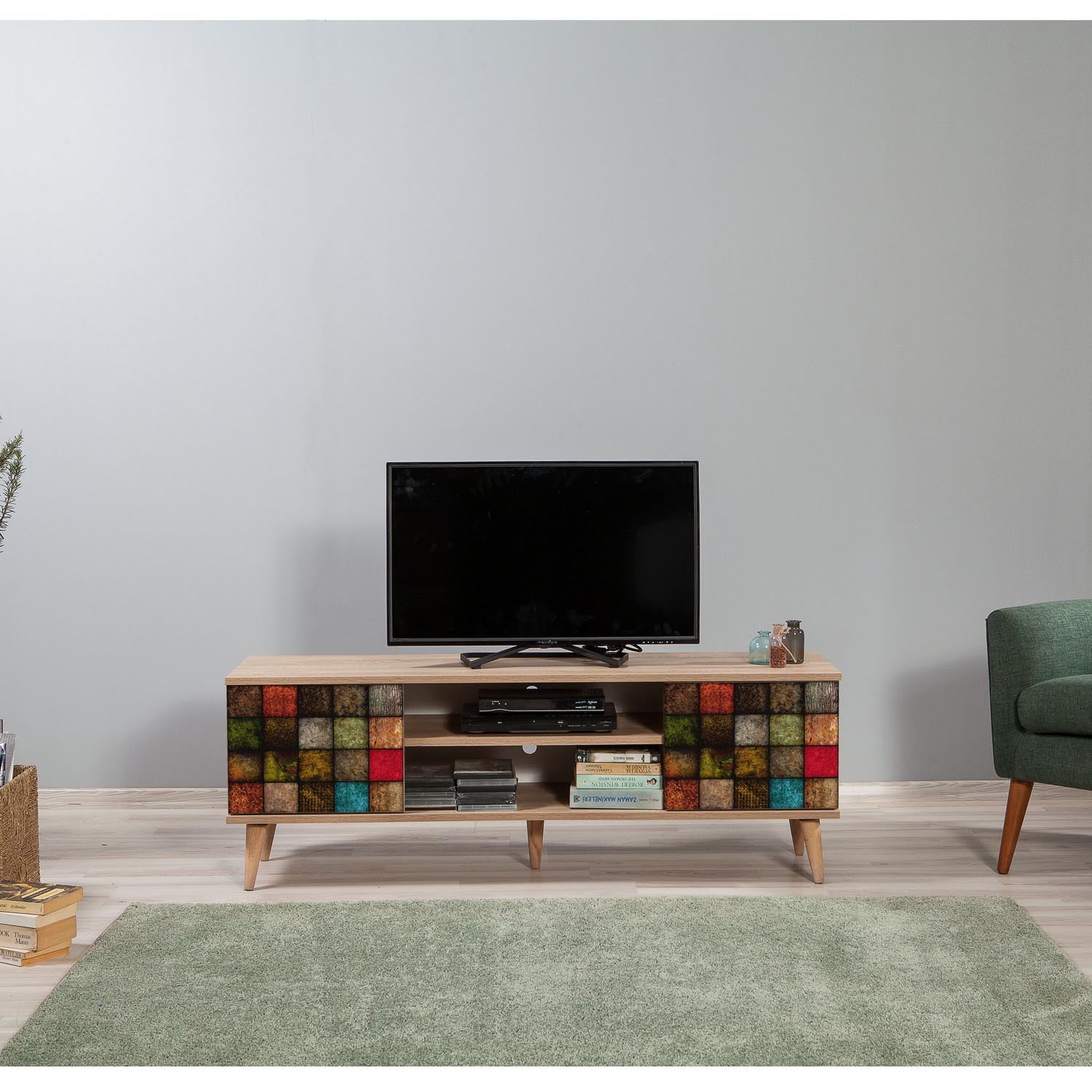 Truva-723 in Sonoma Eiche präsentiert im Onlineshop von KAQTU Design AG. Sideboard ist von Hanah Home