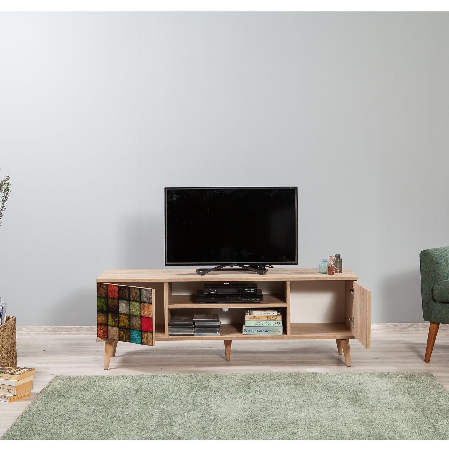 Truva-723 in Sonoma Eiche präsentiert im Onlineshop von KAQTU Design AG. Sideboard ist von Hanah Home