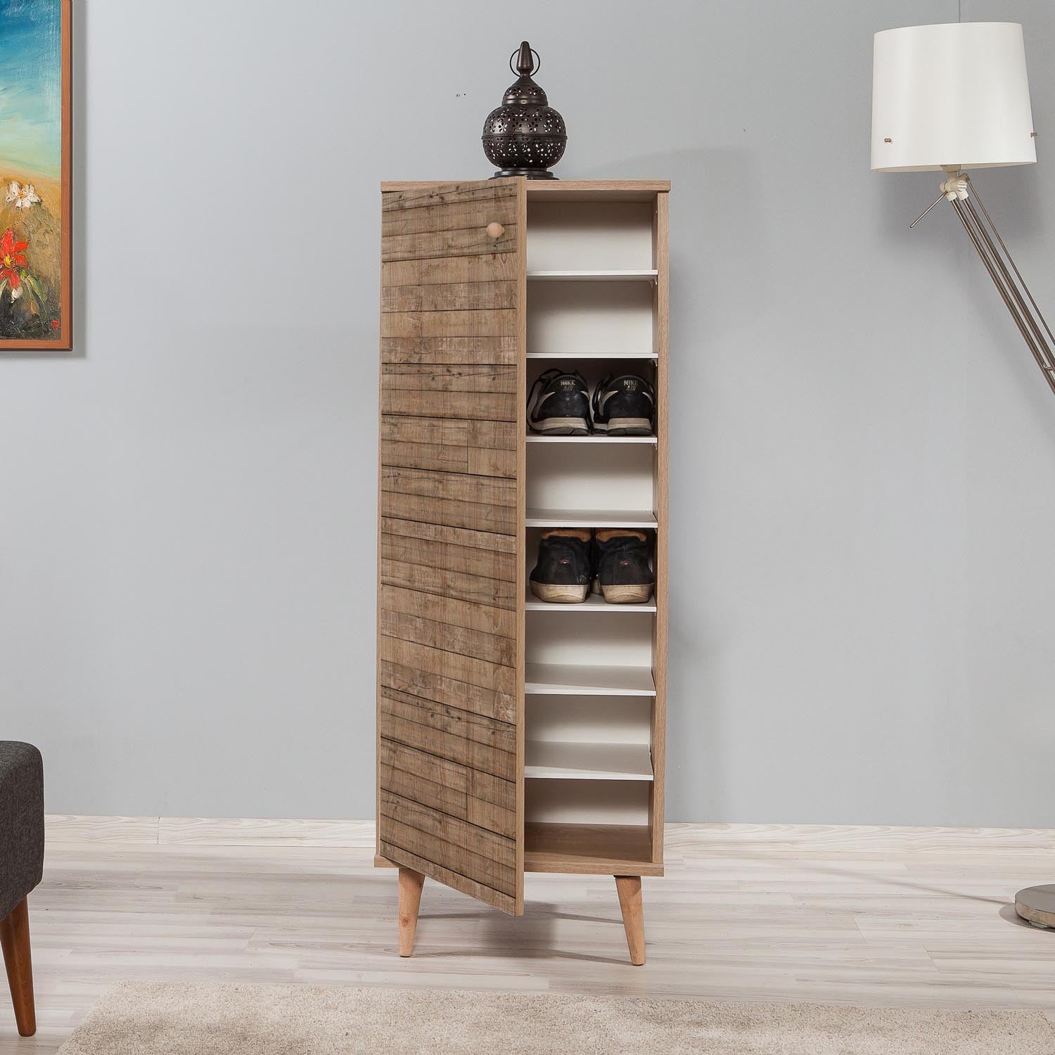 Filinta - 728 in Sonoma Eiche präsentiert im Onlineshop von KAQTU Design AG. Schuhschrank ist von Hanah Home