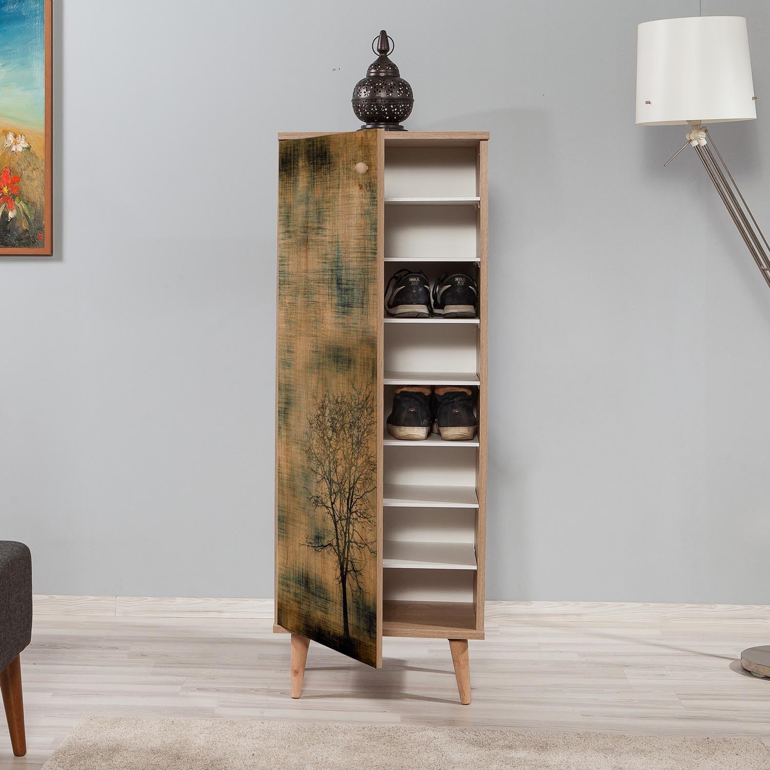 Filinta - 729 in Sonoma Eiche präsentiert im Onlineshop von KAQTU Design AG. Schuhschrank ist von Hanah Home