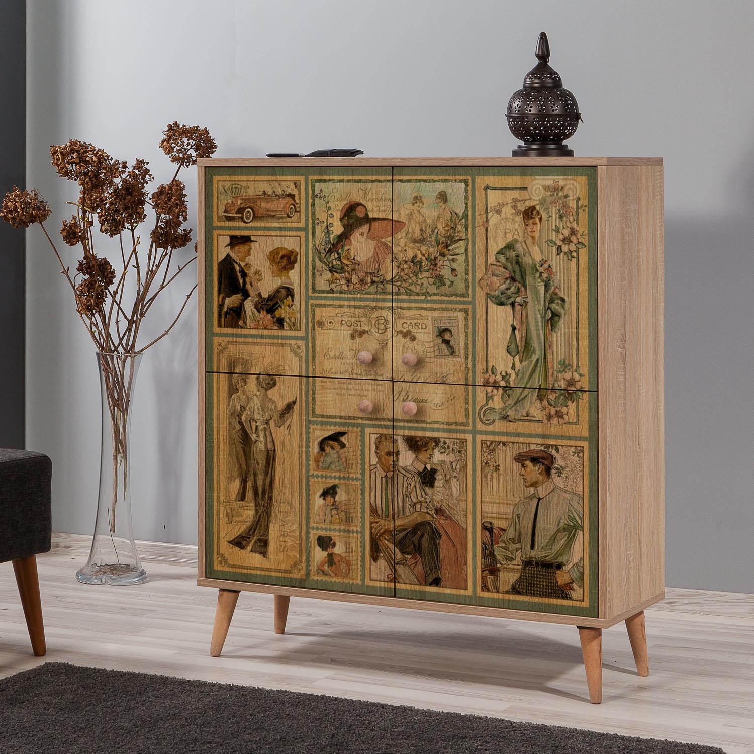 Multilux-732 in Sonoma Eiche präsentiert im Onlineshop von KAQTU Design AG. Cabinet ist von Hanah Home