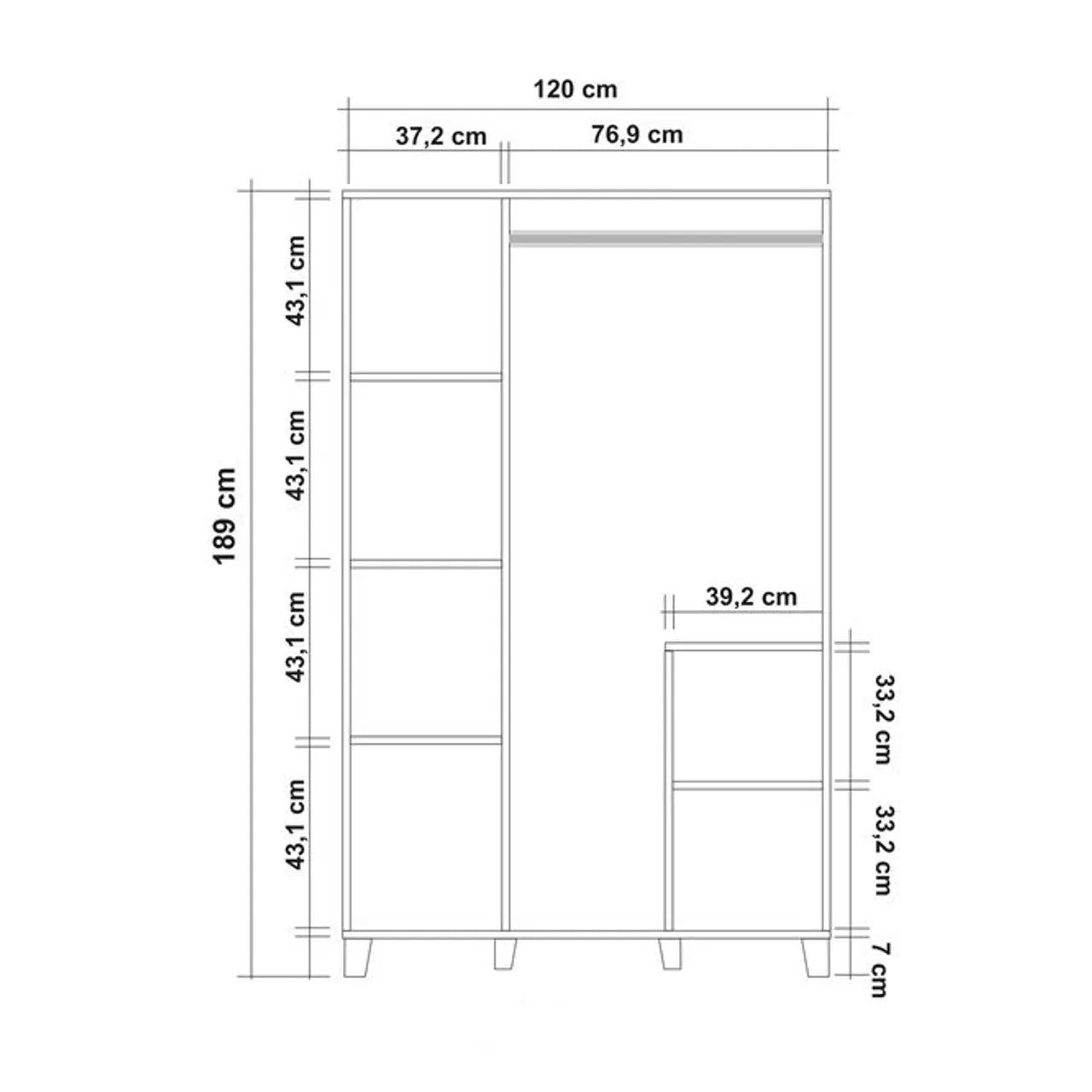 Leva Hedera Pied in Atlantische Kiefer Weiss präsentiert im Onlineshop von KAQTU Design AG. Garderobe ist von Hanah Home