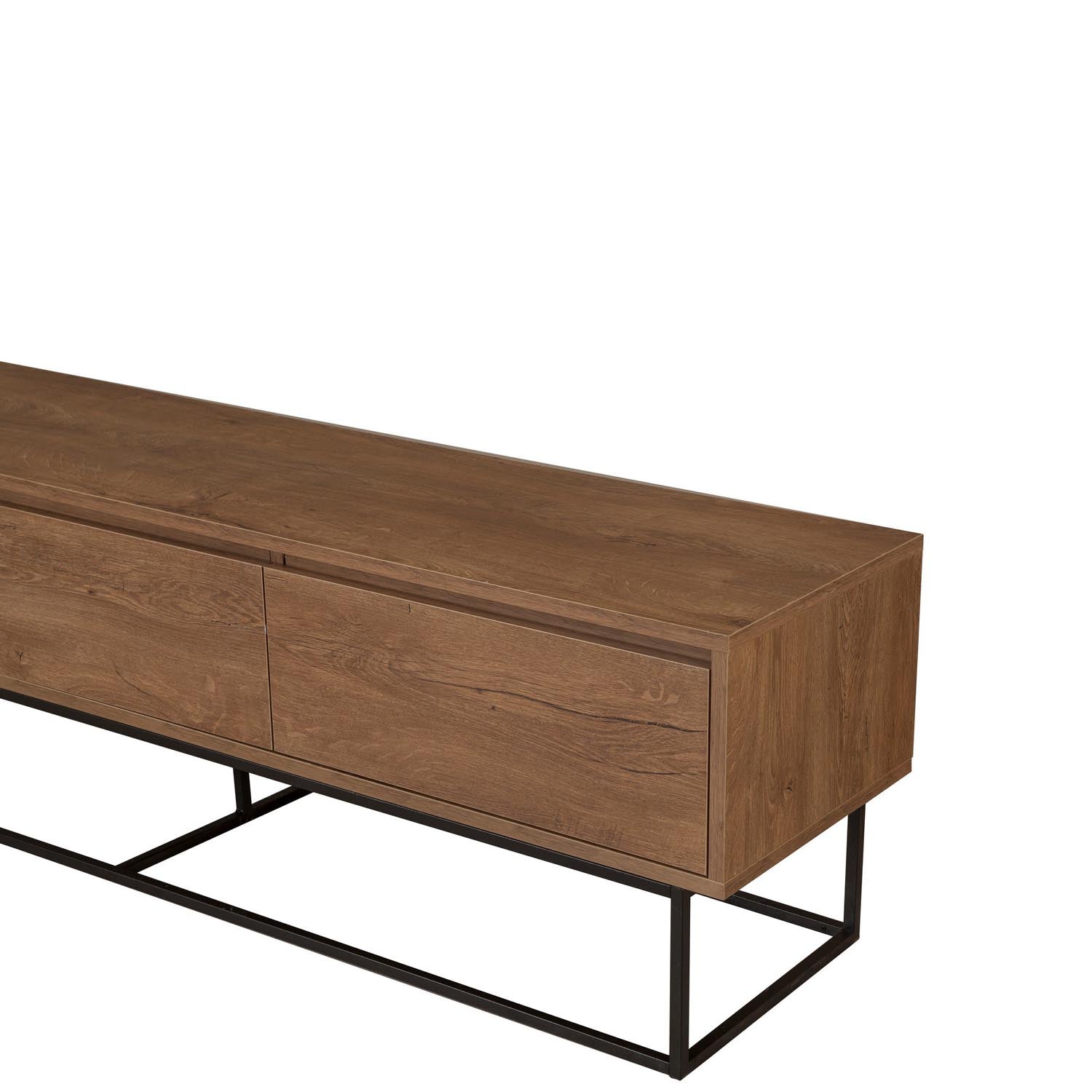 Milo 180 in Walnuss Schwarz präsentiert im Onlineshop von KAQTU Design AG. Sideboard ist von Hanah Home