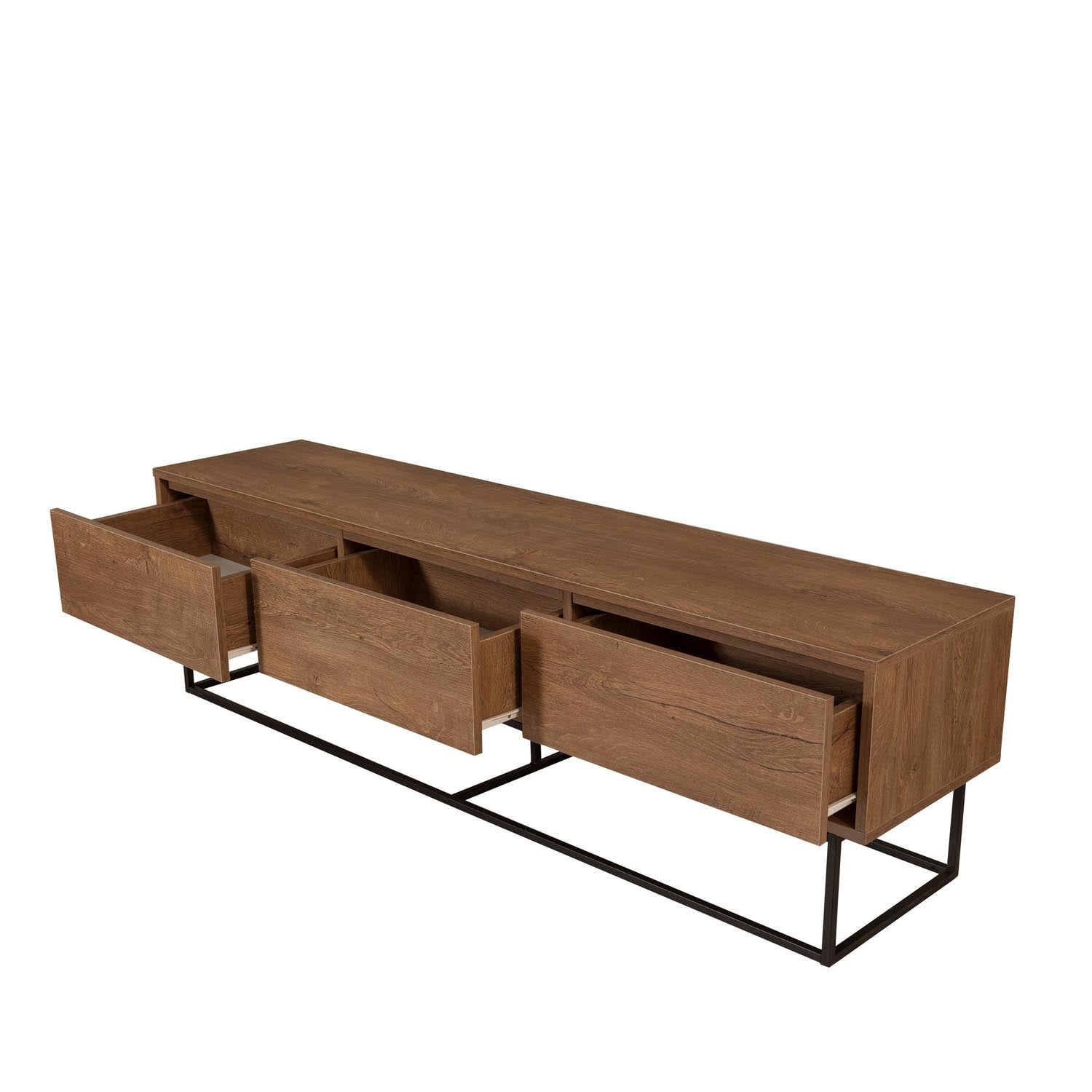 Milo 180 in Walnuss Schwarz präsentiert im Onlineshop von KAQTU Design AG. Sideboard ist von Hanah Home