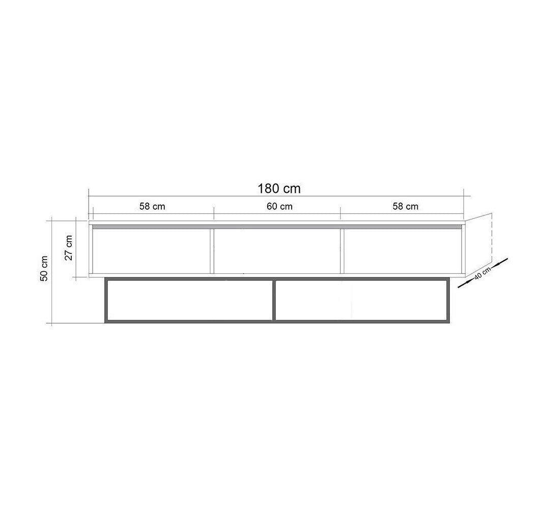 Milo 180 in Walnuss Schwarz präsentiert im Onlineshop von KAQTU Design AG. Sideboard ist von Hanah Home