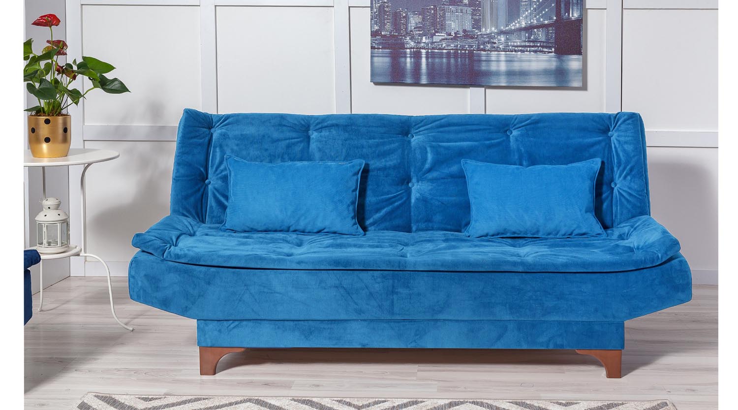 Kelebek - Blue in Blau präsentiert im Onlineshop von KAQTU Design AG. Bettsofa ist von Atelier Del Sofa