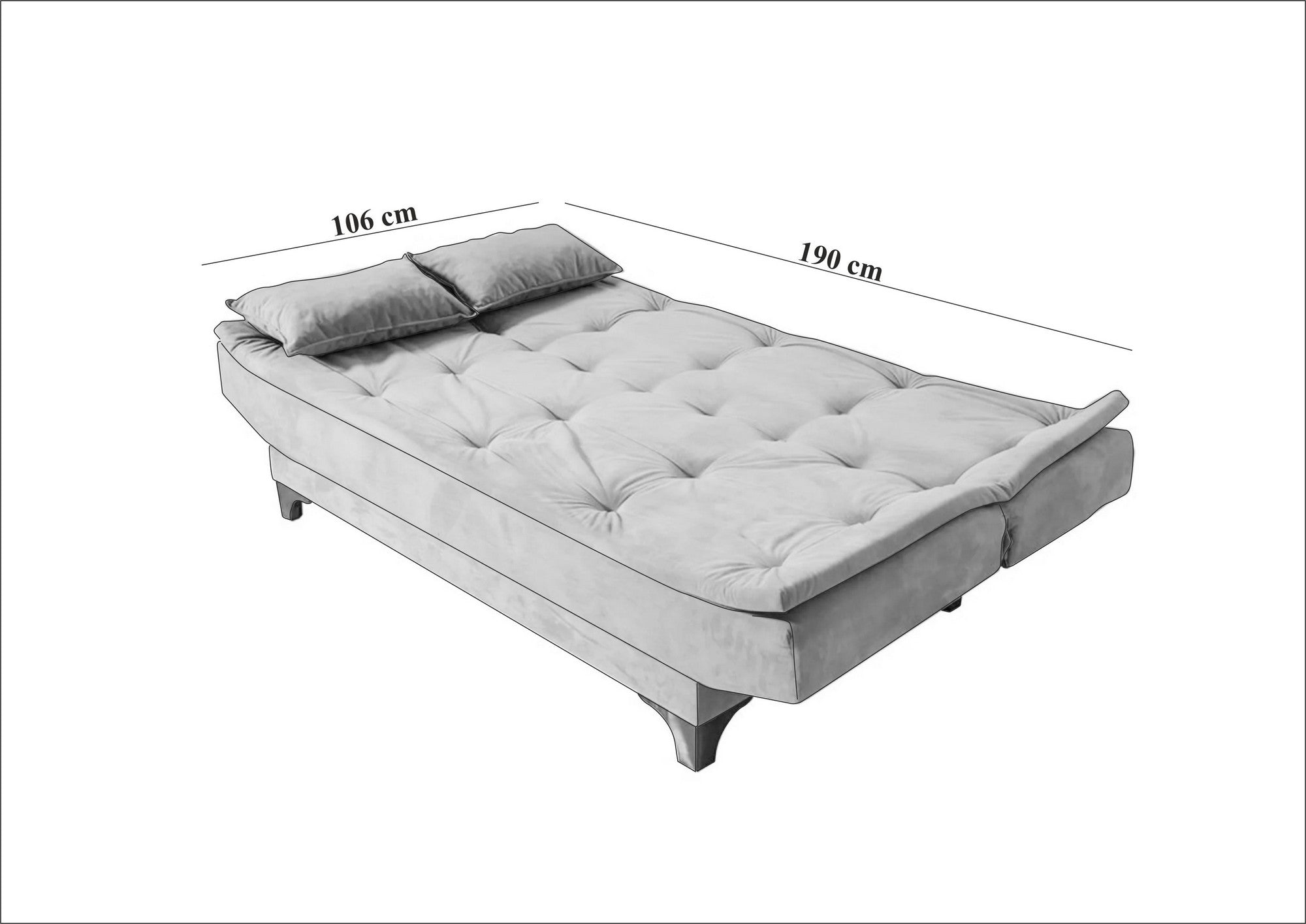 Kelebek - Grey in Grau präsentiert im Onlineshop von KAQTU Design AG. Bettsofa ist von Atelier Del Sofa