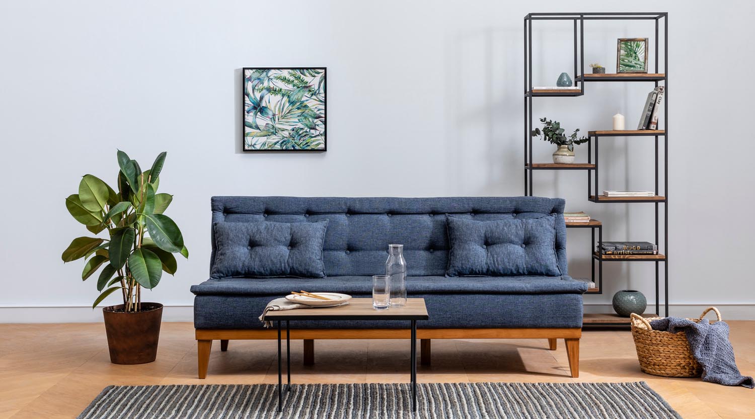 Fuoco - Dark Blue in Dunkelblau präsentiert im Onlineshop von KAQTU Design AG. Bettsofa ist von Atelier Del Sofa