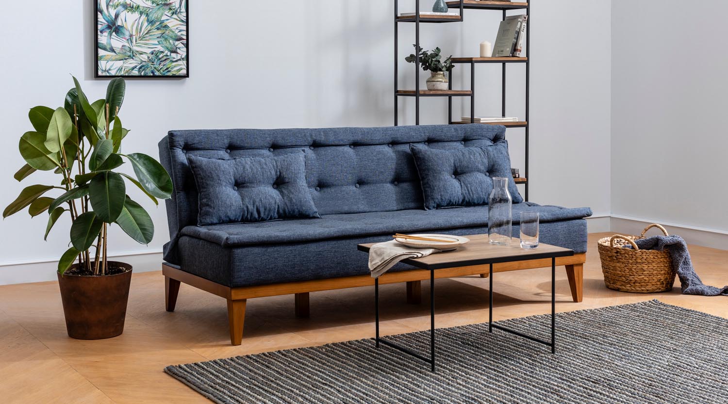 Fuoco - Dark Blue in Dunkelblau präsentiert im Onlineshop von KAQTU Design AG. Bettsofa ist von Atelier Del Sofa