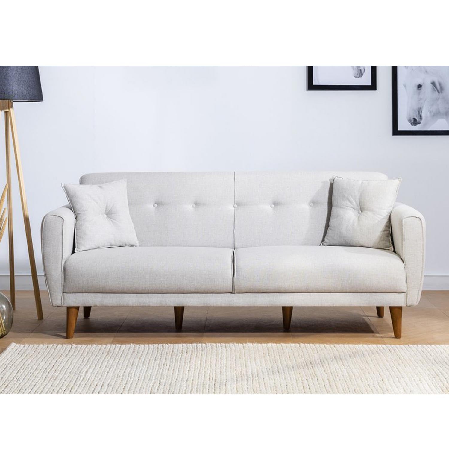 Aria - Cream in Sahne präsentiert im Onlineshop von KAQTU Design AG. Bettsofa ist von Atelier Del Sofa